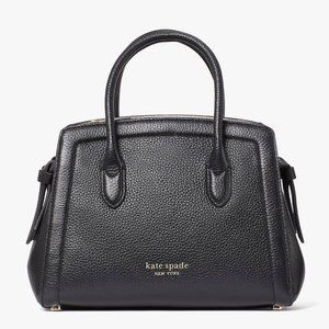 New Kate Spade Knott Pebble Leather Mini Satchel Leather Black